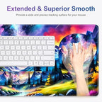 4 in 1 Large Mouse Pad, Keyboard Wrist Rest Set, Ergonomic Mouse Pad with Wrist Support, Desk Mat with Stitched Edges Extended Desk Pad Waterproof Desk Mat for Home Office Game I Landscaping Mountain - Image 2