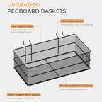 INCLY 4 Pack Upgrade Pegboard Baskets, 4 Sizes Square Metal Mesh Basket - Image 2