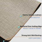 Chair Mat for Hardwood Floor, 47" x 52" Heavy Duty Office Chair Mat for Rolling Chairs, Anti Slip, Non-Curve, Floor Protector for Home Office, Ivory Linen Weave - Image 3