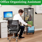 Sbanmao 4 Drawer Rolling File Cabinet, Mobile Filing Cart with Wheels Black - Image 5