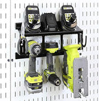 Wall Control Drill Holder Power Tool Storage Rack - Compact Impact Drill Battery Power Tool Pegboard Organizer Pegboard (Black) - Image 3