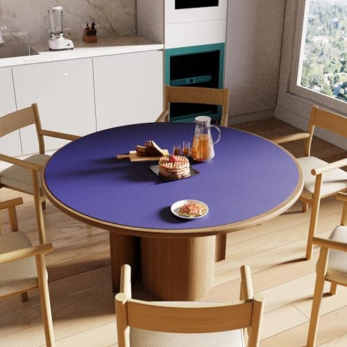 CENNBIE 54 Inches Round Cork Leather Dining Table Mat (Blue) - Image 5