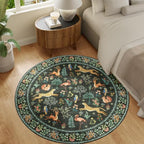 DUKINO 5ft Round Rug, Washable Animal Non Slip Circle Area Rug, Black - Image 3