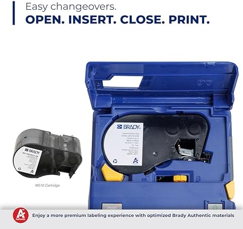 Brady M510 Portable Industrial Label Printer Kit with Carrying Case, Label Cartridge, Rechargeable Battery and Charger, 3.75" H x 5.75" W x 10" D - Image 4