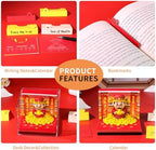 3D Art Calendar 2026,God of Wealth Time Piece Calendar 3D Memo Pad Creative Rip Away Paper Carving DIY Note - Image 5