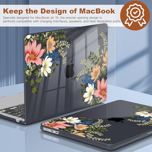 CISSOOK for MacBook Air 15 inch Case 2026 2025 2024 2023 M5 M4 M3 M2 Floral - Image 5
