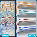 Open Slot Wire Duct Kit, 125.6"(8 x 15.7) Server Rack Cable Management, Cable Management Raceway for Hide Network HDMI VGA Cable, Wiring Raceway Cable Duct, Desk Wire Channel, 8 Pack, Grey - Image 5