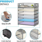 Marbrasse Paper Letter Tray - 6 Tier Mesh File Organizer with Handle, Paper Sorter for Letter/A4 Office File Folder Holder - Silver - Image 3