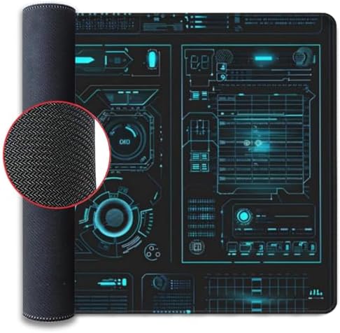 48x24in Cyberpunk Gaming Mouse Pad, Futuristic HUD Extended Desk Mat - Image 5