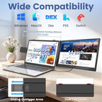 domyfan 14" Laptop Screen Extender, Ultra-Thin FHD 1080P IPS Dual Portable Laptop Monitor Extender for 13-17" Laptops, Plug & Play with HDMI/USB-A/Type-C, Compatible with Windows, Mac, Android - Image 5