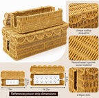 Patelai 2 Pack Scalloped Cable Management Box, Plastic, Natural Color - Image 3