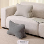 Pat. Pend. Corduroy Lumbar Support Back Pillow for Watching TV, Reading & Gaming, Ergonomic Triangle Support Cushion for Sofa, Armchair & Bed Sitting, Removable Washable Cover, Beige Gray - Image 2
