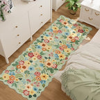 DUKINO 2.6x8 Runner Rug, Floral Washable Kitchen Rugs Non Slip, Green - Image 5
