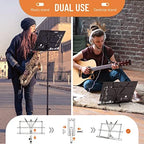 CAHAYA Portable Sheet Music Stand Adjustable Dual Use with Carrying Bag - Image 5