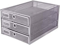 Exerz Paper Sorter 3 Drawer Wire Mesh A4 / Desk Multifunctional Desk Organiser/Multi-Layer Letter Tray - for Documents, Magazines, Notebooks and Letter (Silver) by Exerz