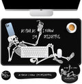 Britimes Keyboard Mouse Pad Set, 4 in 1 Desk Mat Set, Skull Skeleton Black by Britimes