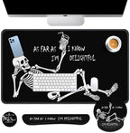 Britimes Keyboard Mouse Pad Set, 4 in 1 Desk Mat Set, Skull Skeleton Black by Britimes