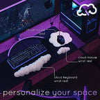 Purple Cloud Keyboard Wrist Rest – Create-ables Qloud Purple Wrist Rest for Computer Keyboard and Mouse, Ergonomic Memory Foam Wrist Pad with Non-Slip Base, Includes Cloud Mouse Pad - Image 2