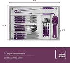 Mindspace Cutlery Organizer Silverware Tray with 6 Compartments | Kitchen Utensil Drawer Organizer | Silverware Tray for Drawer | The Mesh Collection, Silver - Image 3