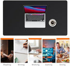 Mydours 43" x 24" XXL Large Desk Mat, PU Leather Full Desk Mouse Pad, Black - Image 6