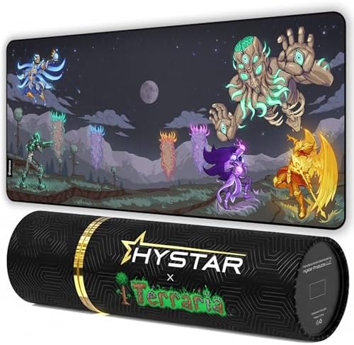 Terraria Extended Gaming Mouse Pad | XXXL 45" x 20" | 5mm Thick, Waterproof Surface, Smooth Polyester Fabric, and Natural Rubber Base (Moon Lord) by Hystar