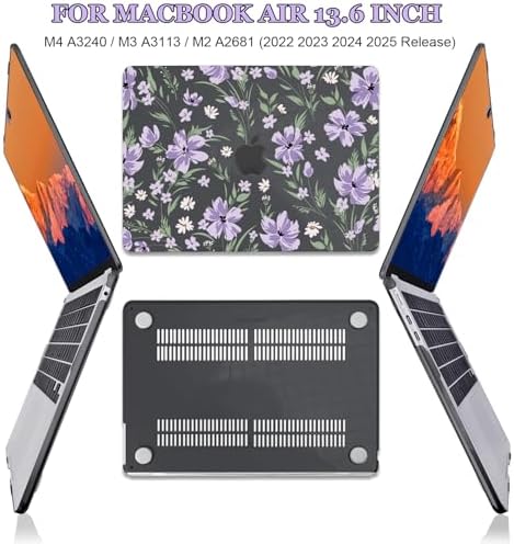 Purple Flowers Case for 2022-2026 MacBook Air 13.6 Inch M5/M4/M3/M2 - Image 4