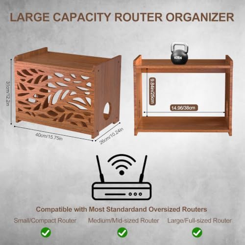 Router Box Hider & Projector Shelf -Decorative WiFi Router Storage Cabinet - Image 2