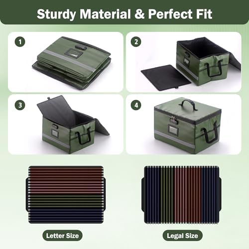 EXLIFBAG Fireproof File Organizer with Lock, 1 Layer - Image 4