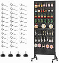 Peg Board Display Stand with Extra 32 Hooks 24" X70” Pegboard by CursorTech