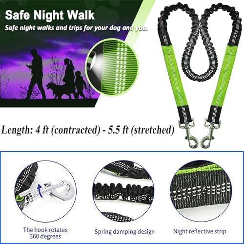 Dog Tie Out Cable for Camping, Dog Trolley System and 4ft Bungee Leash - Image 6