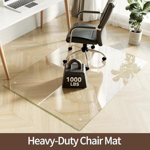 [Upgraded Tempered Glass] Koonmi 46" x 60" Office Floor Desk Chair Mat for Carpet & Hardwood Floor - Image 2