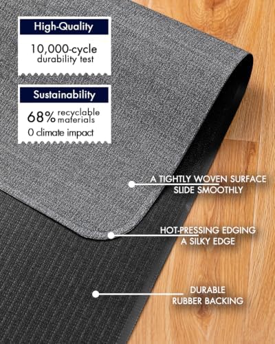 BARoyal Office Chair Mat for Hardwood Floor Under Desk Computer Rolling Chair Mat for Wood/Tile Floor Heavy Duty PVC Plastic Hard Floor Protector 36" x 48"(Deep Grey) - Image 4