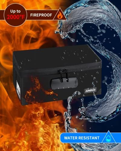 JUNDUN Index Card Holder with 48 Pieces 4x6 Inch Index Cards Dividers,Collapsible Fireproof Index Card Box with Lock fits 1200 4x6-Inch Flash Cards - Business, or Note Card Storage Boxes - Black - Image 7