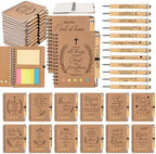 Sprial Notebooks with Pens Bulk, 48 Pack, 5.5 x 4.7 Inch Christian by Culudea