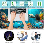 Keyboard Wrist Rest+Mouse Wrist Pad+Desk Pad Set,Memory Foam Ergonomic Easy Typing Pain Relief for Computer Laptop Office Home - Cute Turtle - Image 6
