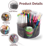 Absonic 250pcs Acrylic Pencil Holder Marker Organizer, 360-Degree Rotating Pen Holder, Crayon Organizers for Kids Pencil Organizer Caddy Art Supply Kids Desk Organizers for Office Home School, Black - Image 4