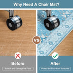 48"x60" Office Chair Mat for Hardwood Floor, Washable Non-Slip Protector - Image 3