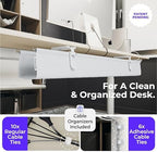 Ascrono Original Under Desk Cable Management Tray, White, 53.9" - Image 5