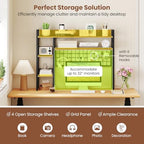 DREAMADE 4-Tier 37" Desk Hutch, Desk Shelf, Rustic Brown - Image 5