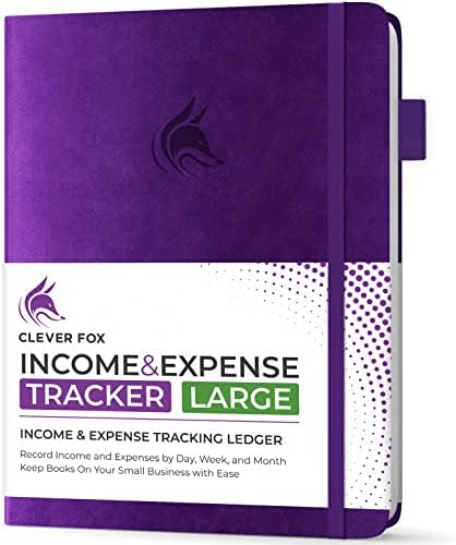 Clever Fox Income & Expense Tracker, Business Ledger 5.8x8.3 Purple by CleverFox