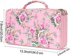 Vomgomfom PU Leather Pencil Case, Holds 100 Markers/300 Pens,Pink Rose - Image 2