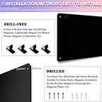 2Pack Black Magnetic Board,17.5" x 11.4" Magnet Bulletin Board to Display Magnetic Notes, Poetry, Photos, Suitable for Wall, Refrigerator, Cabinet etc, Come with 8 Pcs Dual Lock Tape and Screws - Image 3