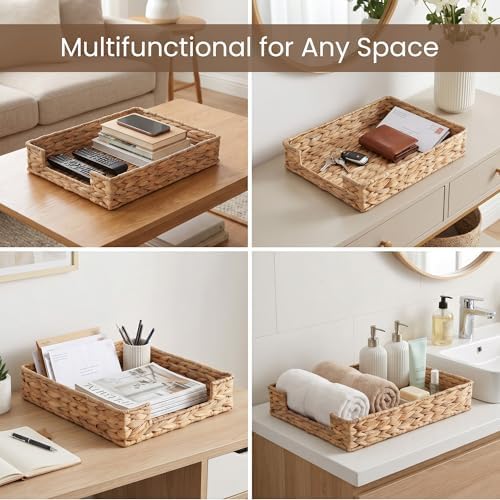 Set of 2 Letter Tray Water Hyacinth,Desk Organizer for Office Supplies - Image 7