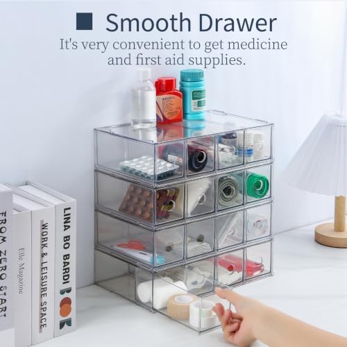2-Piece Acrylic 8-Drawer Desktop Stacking Organizer - Image 6