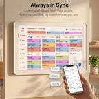 Mezed 21.5 Inch Digital Calendar, Touchscreen Wall‑Mount, White - Image 5