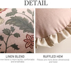 ISAENNE Vintage Linen Throw Pillow Cover,Set of 2,Diameter 16"-Ratina A - Image 5
