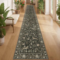 DUKINO 2x14 Hallway Runner Rug, Non Slip Animal Washable Rug Charcoal Black by DUKINO