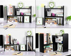 PAG-Mass Desktop Bookshelf Freestanding Wooden Countertop Bookcase Accessories Organizer Display Rack Dorm Desk Storage Shelf - Image 6