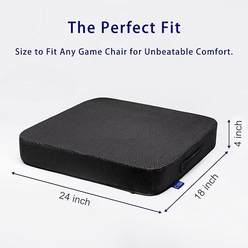 Ifoam Gel Infused Memory Foam Layer Wheelchair Cushion - Seat Cushion for Wheelchair-Office Chair, Kitchen Chair-Pressure Sore and Tailbone Pain Relief-High Dense Polyfoam Base (Black, 24×18×4 inch) - Image 2