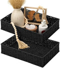 StorageWorks Large Toilet Paper Basket, Wicker Woven Trays for Decor, Black by StorageWorks